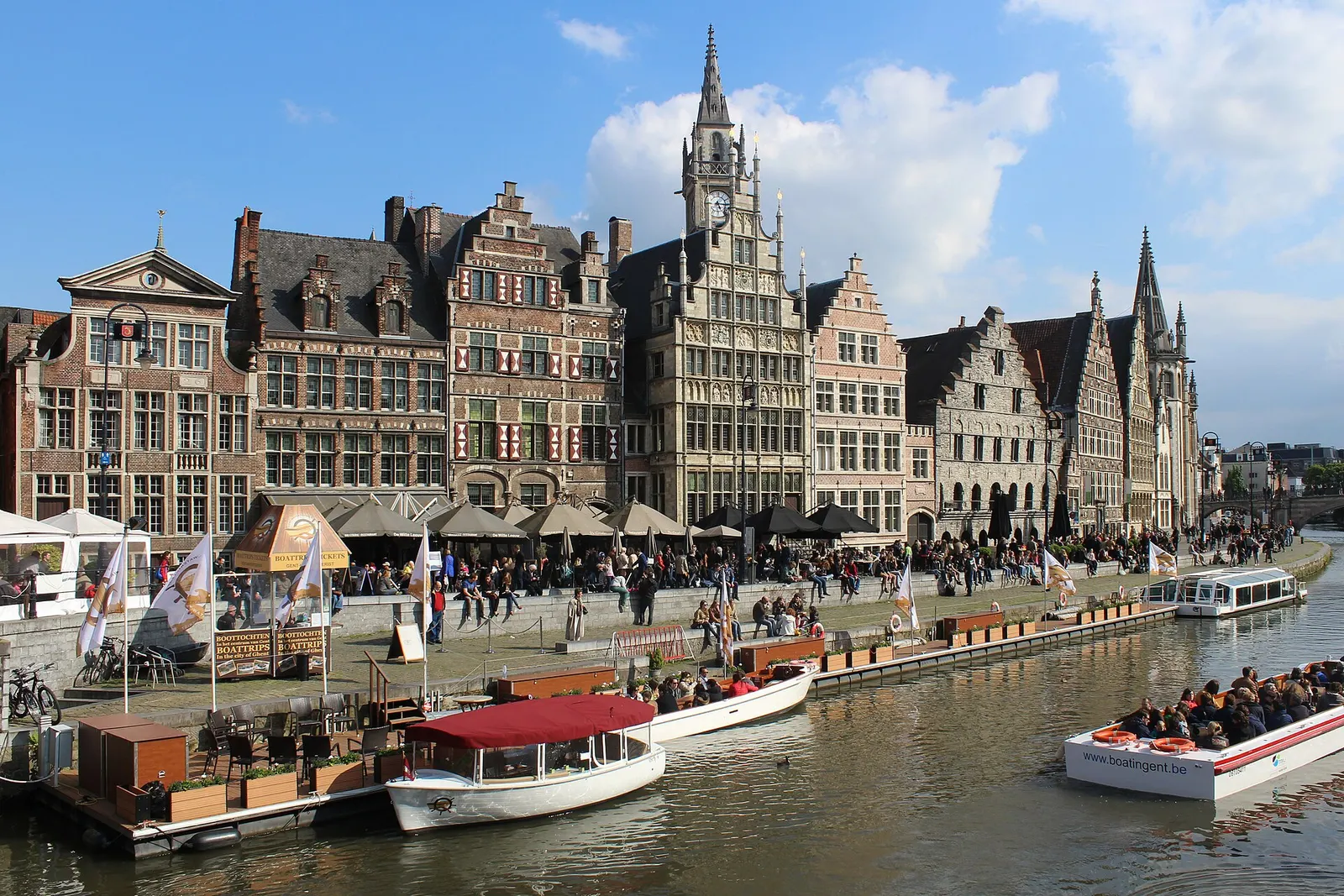 The Graslei in Ghent, Flanders
