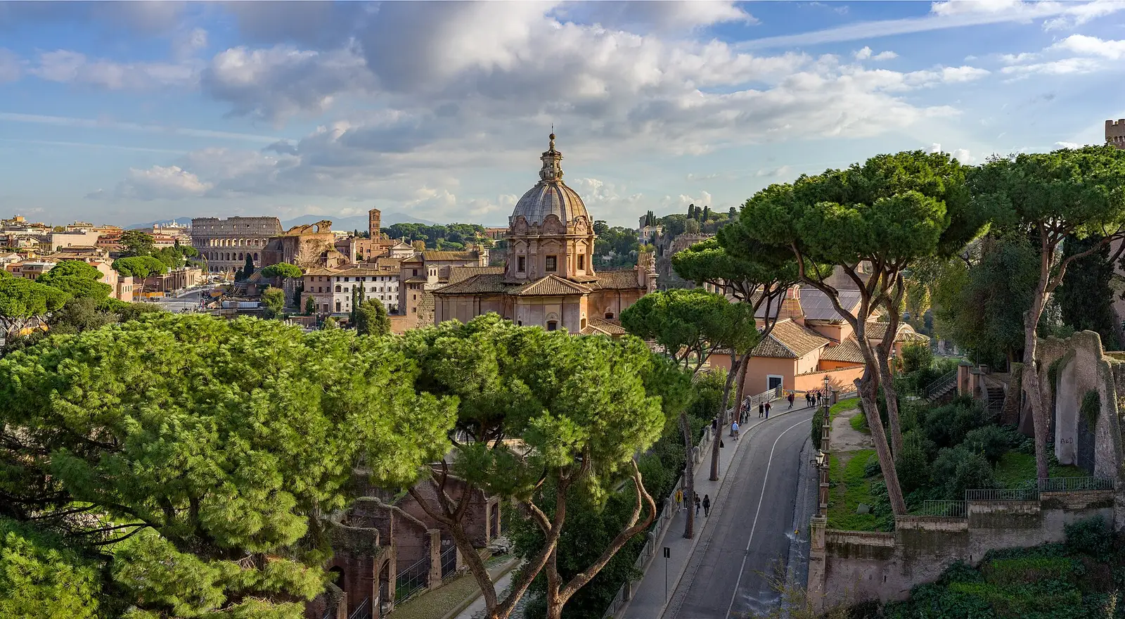 The Roman Forum in Rome, seen from the Vittoriano