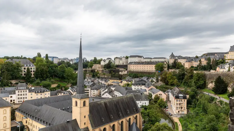 The Grund and the Church of Saint John (Église Saint-Jean) in Luxembourg City