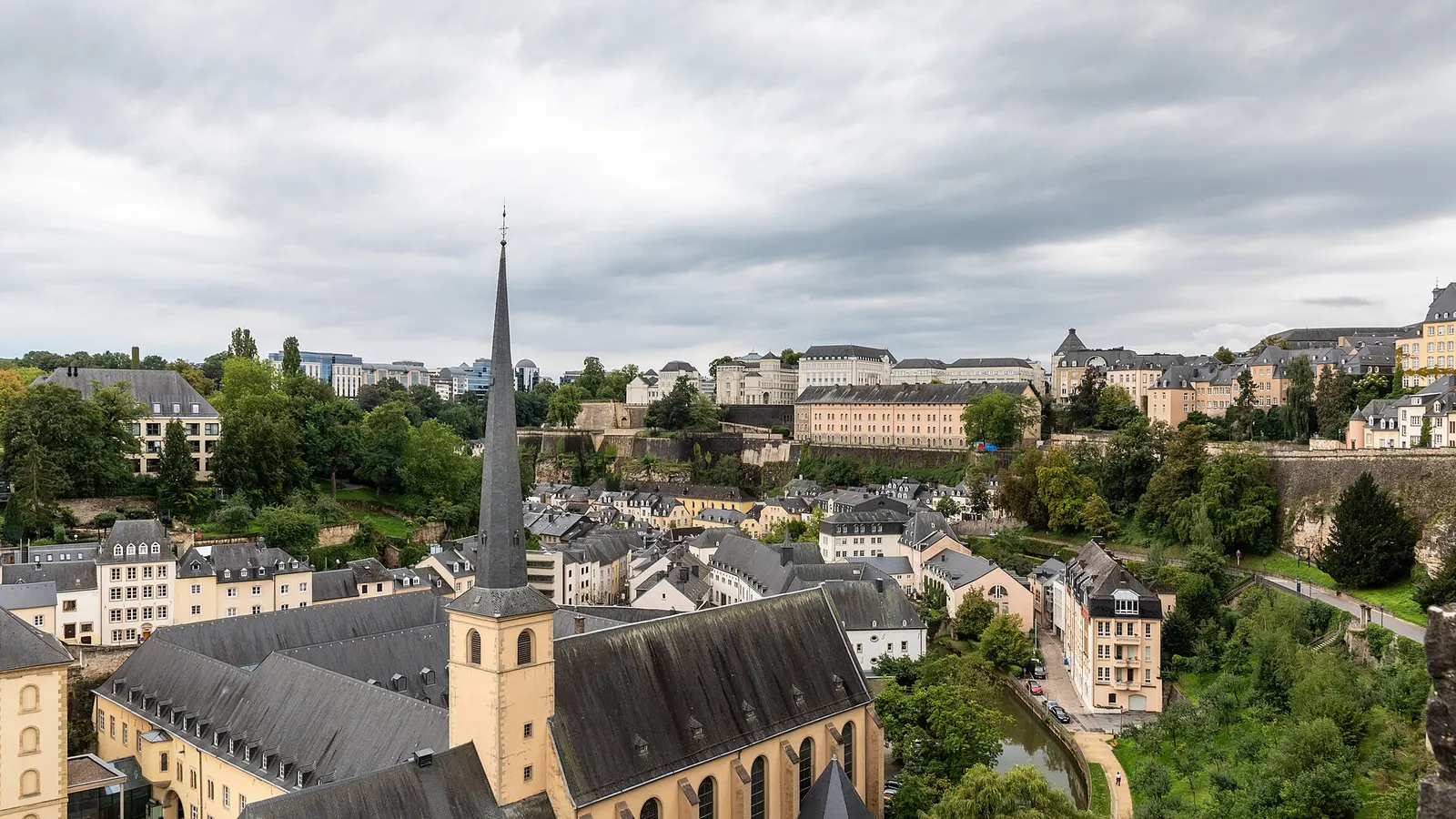 The Grund and the Church of Saint John (Église Saint-Jean) in Luxembourg City